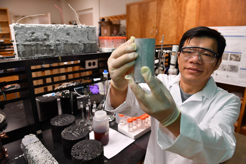 Xianming Shi in the lab