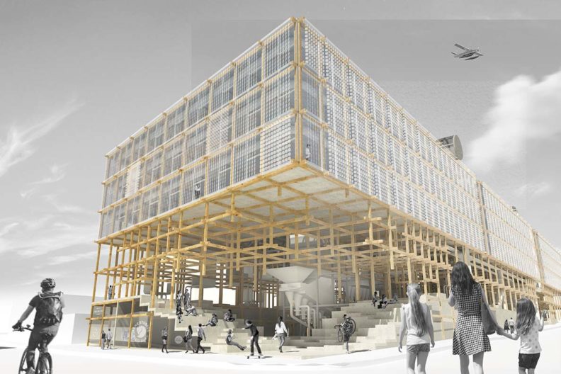 Rendering of proposed architecture project created by WSU students.