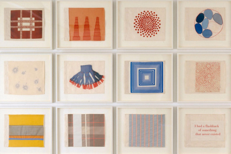 Closeup of several pieces of 'Ode to Forgetfulness.'