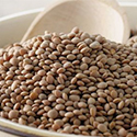 Closeup of a bowl of lentils.