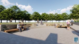 A first person perspective of a veteran's memorial designed by WSU students. 