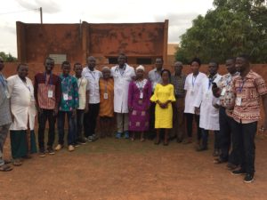 WSU College of Nursing graduates Abel Saba and David Oni with the rest of their volunteer team who are from Burkina Faso, Nigeria and Ivory Coast.