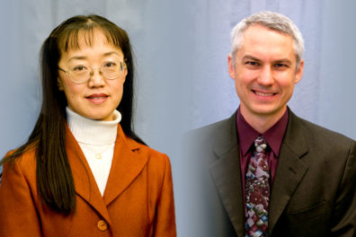 Closeups of Katie Zhong and John McCloy.
