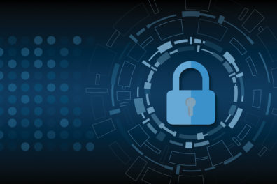 Illustration of padlock promoting information security.