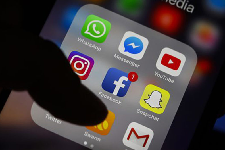 Closeup of apps on a phone