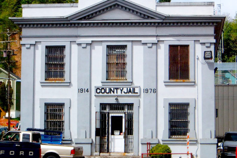 A rural county jailhouse.