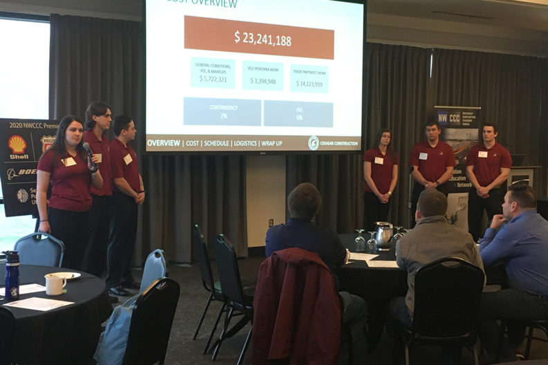 Students present at the NWCCC competition in Seattle.