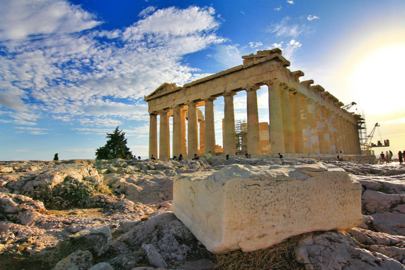 The Parthenon in Athens, Greece.