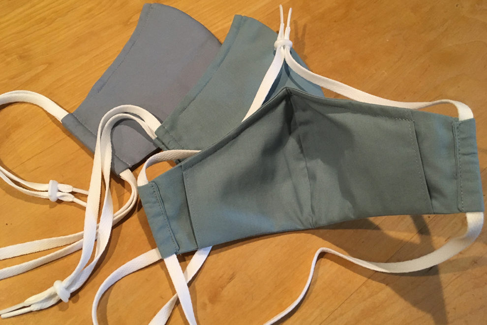 Cloth face mask prototypes that offer new features.