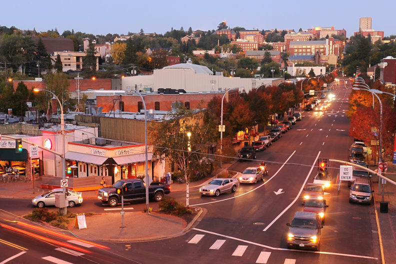 View of downtown Pullman and the WSU campus.