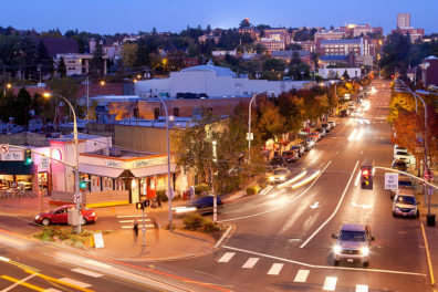 View of downtown Pullman and the WSU campus.