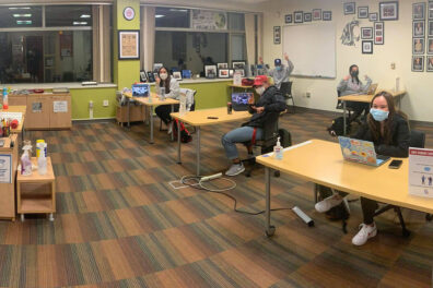 A limited group of student mentors gathered in the Asian American and Pacific Islander Student Center