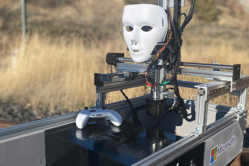 A robot used for testing eye tracking technology.