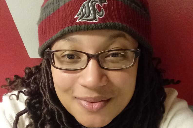 Closeup of Sylvia Bullock.