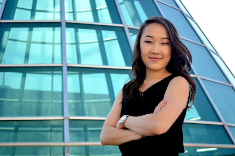 Thao Vo standing on WSU campus