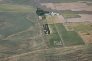 An aerial view of the Lind Dryland Research station.