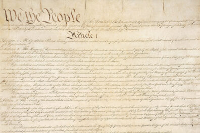 Closeup of the U.S. constitution