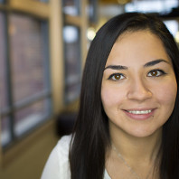 A closeup of Floricel Gonzalez