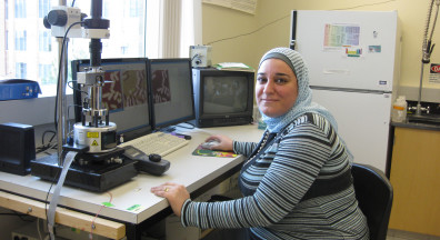 Prof. Nehal Abu-Lail in her lab