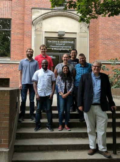 (back row: l to r) Jake Gray, Kyle Groden, Alyssa Hensley, Renqin Zhang, Greg Collinge (front row: l to r) Michael Apasiku, Neeru Chaudhary, Jean-Sabin McEwen