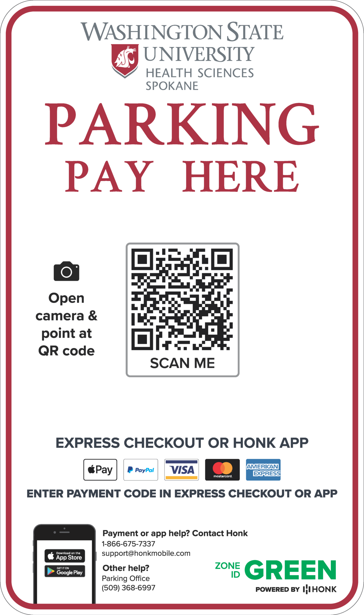 Spokane Parking Facilities Services Washington State University