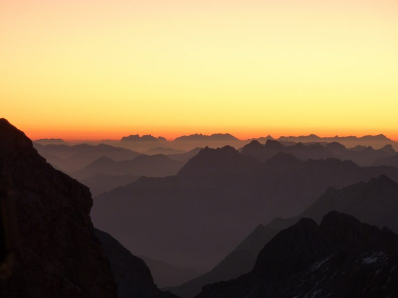 Sunset and mountains